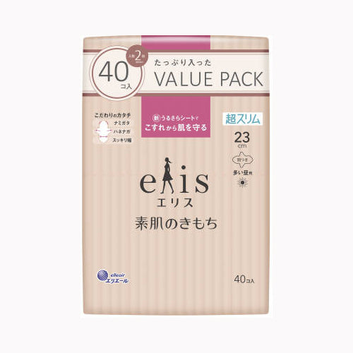 大王製紙 エリス素肌のきもち超スリム（多い昼用）羽つき４０枚