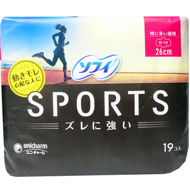 【送料無料】ソフィ SPORTS 特に多い昼用 26cm 羽つき 19個入JANCODE4903111314171