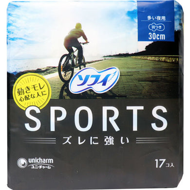 【送料無料】ソフィ SPORTS 多い夜用 30cm 羽つき 17個入JANCODE4903111316595